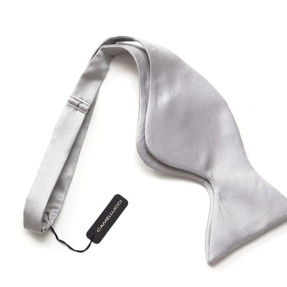 Men's‎ Self tied Bow Tie Big Butterfly Bow tie Light Grey